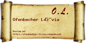 Ofenbecher Lívia névjegykártya